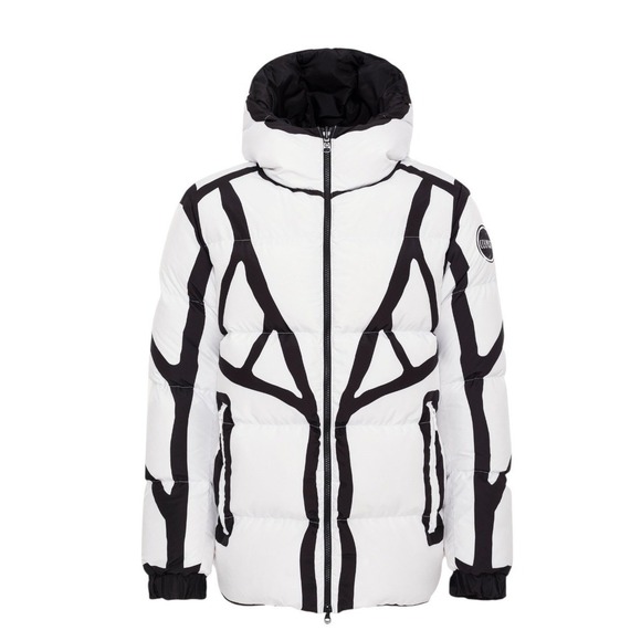 Colmar Originals Other - Colmar Reversible Down Puffer Jacket Large Black White Graphic Print Hooded NWT